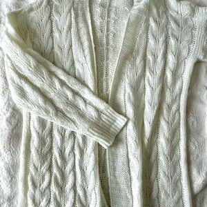 SHEIN Cream Cable Knit Cardigan
